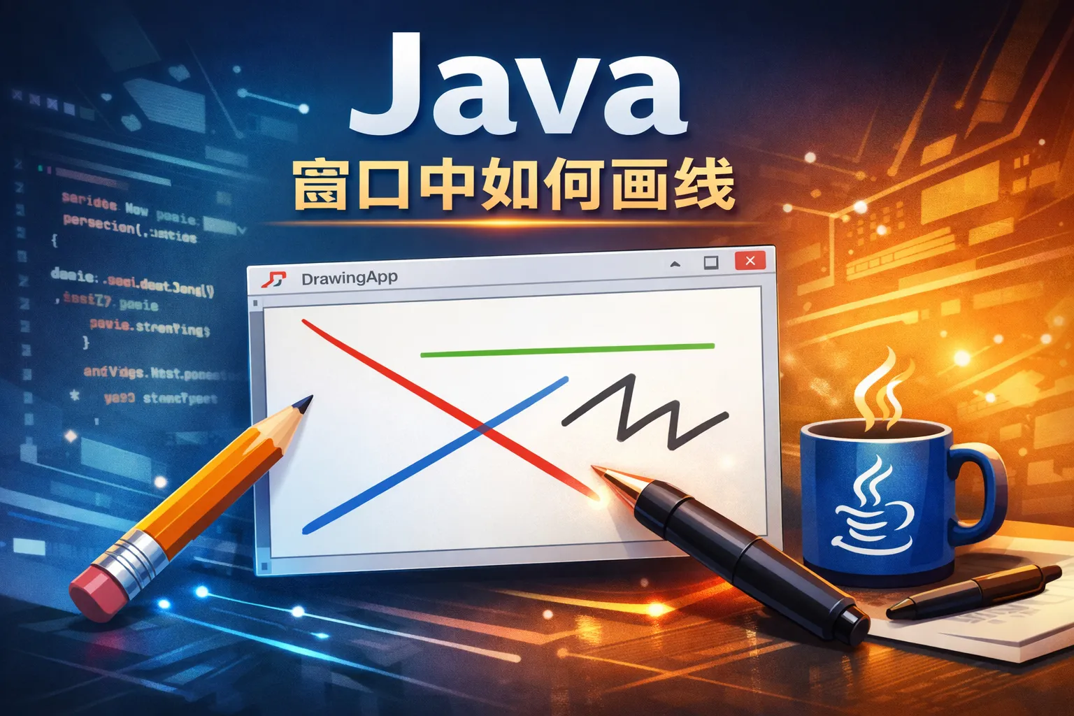 java窗口中如何画线