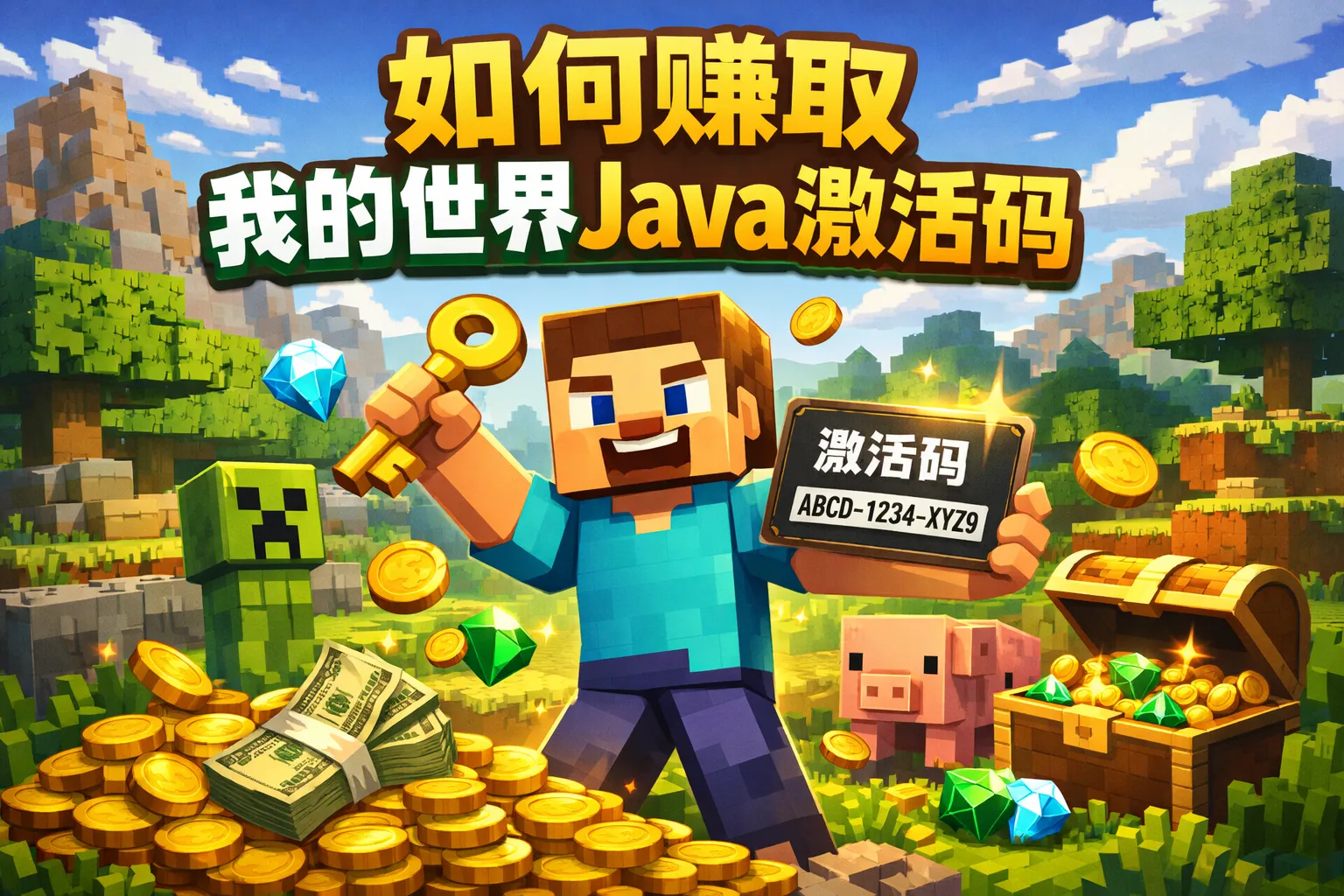 如何赚取我的世界java激活码
