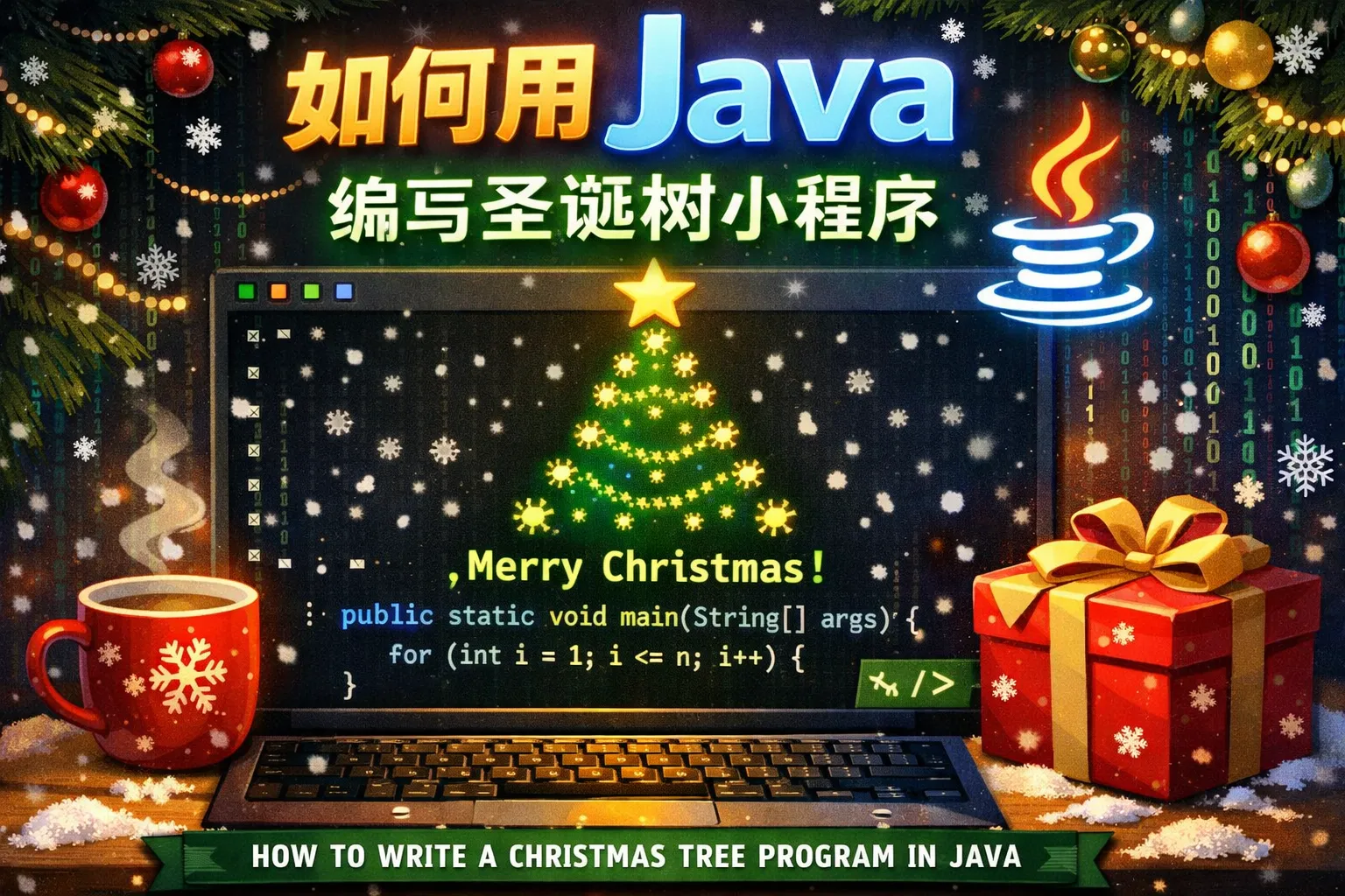 如何用java编写圣诞树小程序