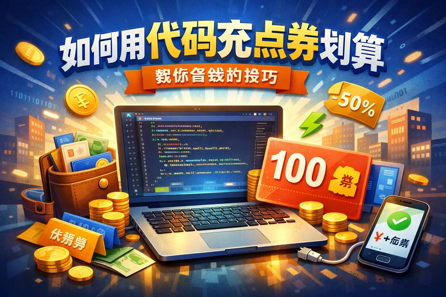 如何用代码充点券划算