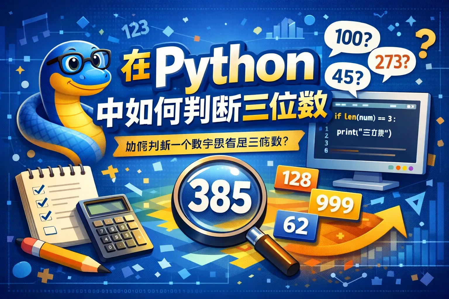 在python中如何判断三位数