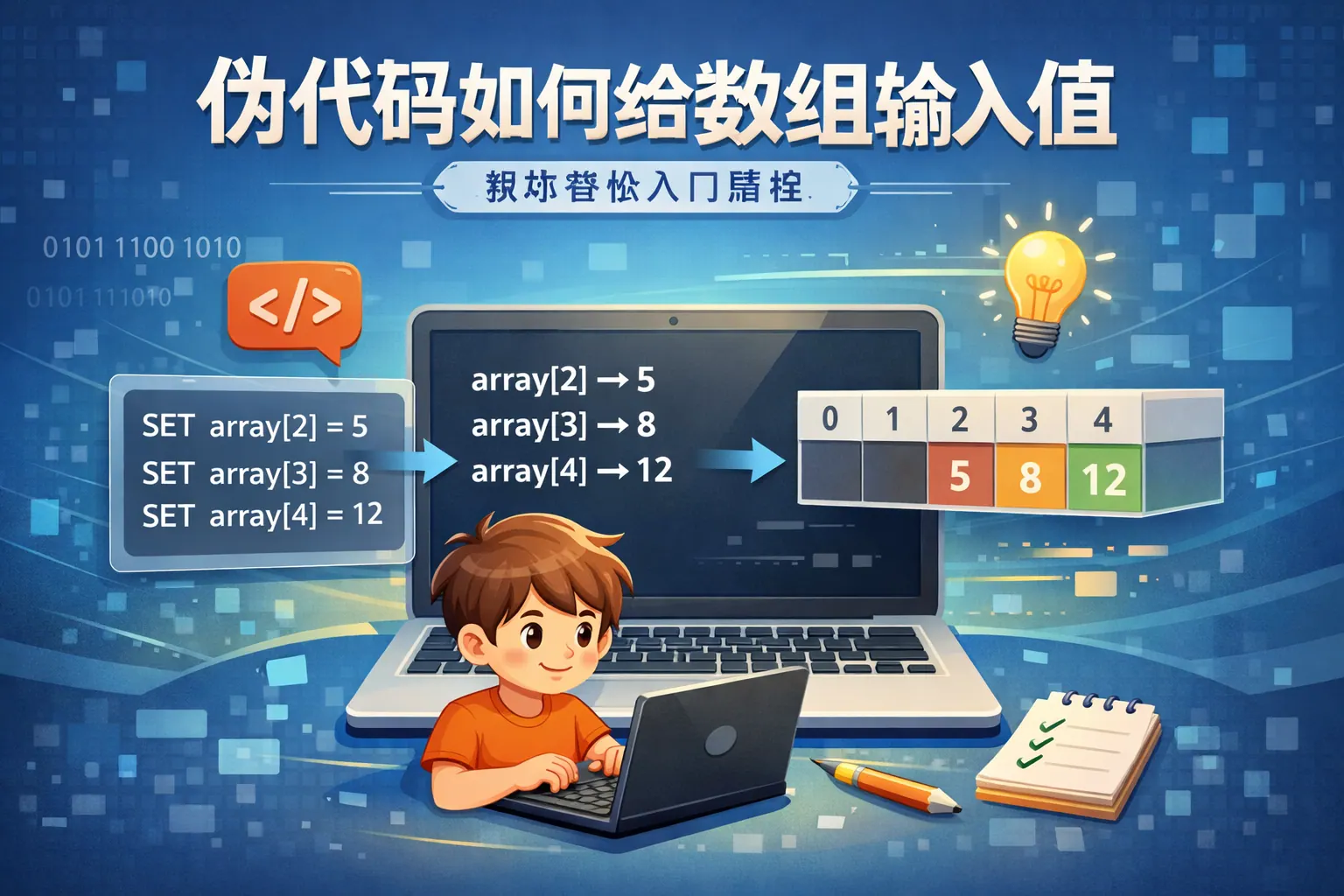 伪代码如何给数组输入值