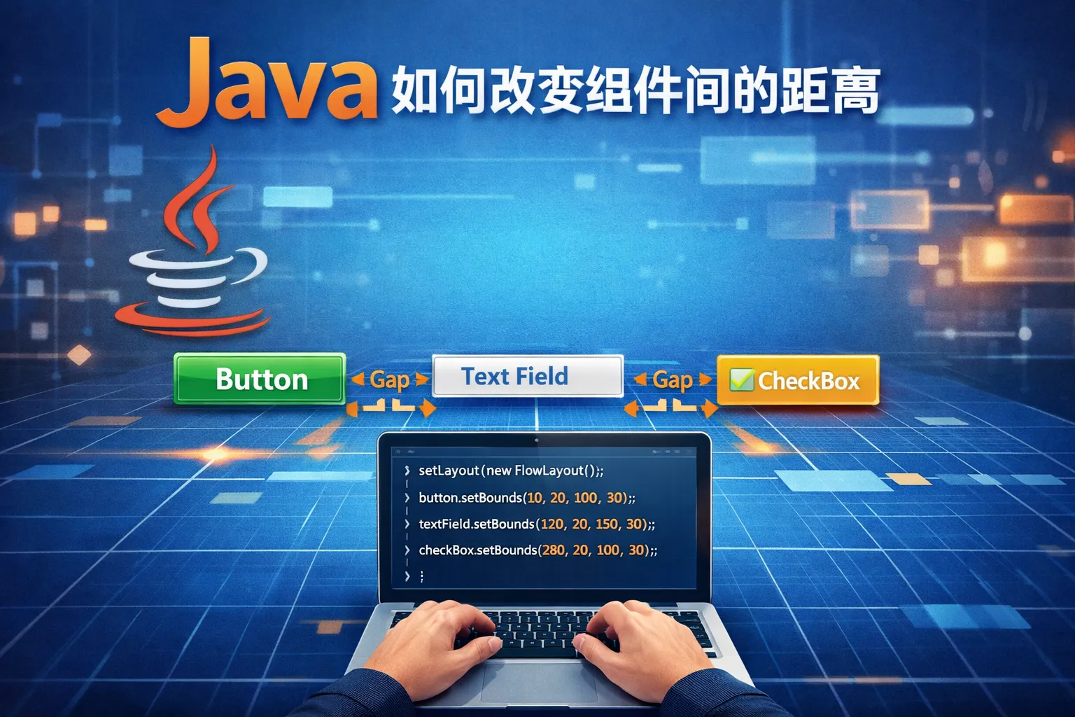 java如何改变组件间的距离