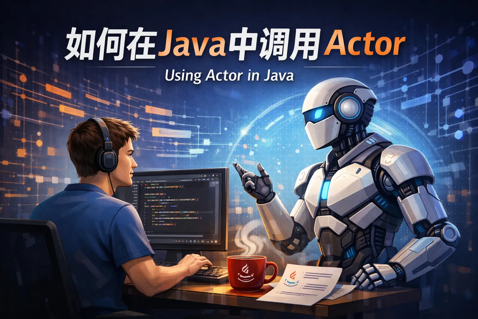 如何在java中调用actor
