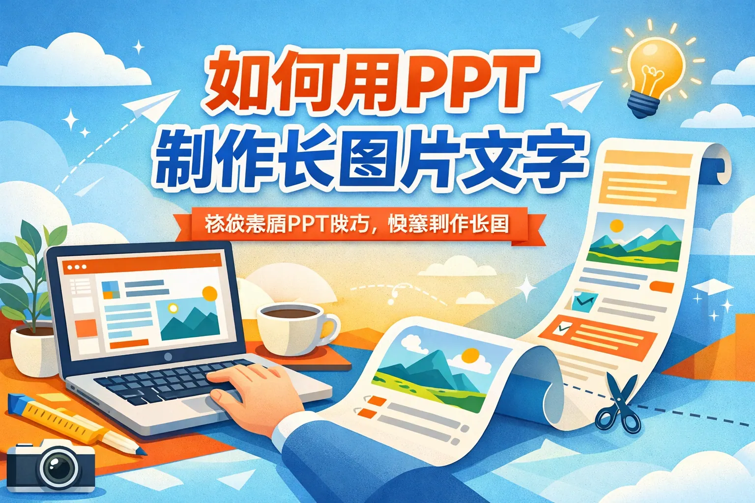 如何用ppt制作长图片文字