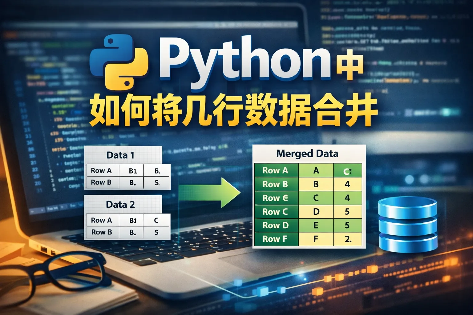 Python中如何将几行数据合并
