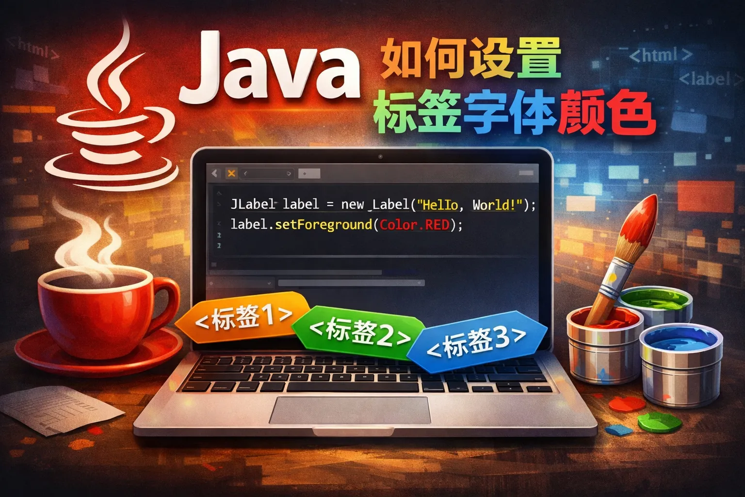 java如何设置标签字体颜色