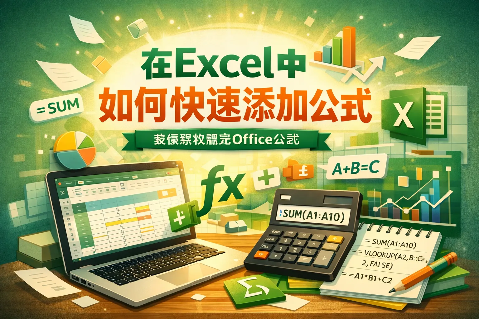 在excel中如何快速添加公式