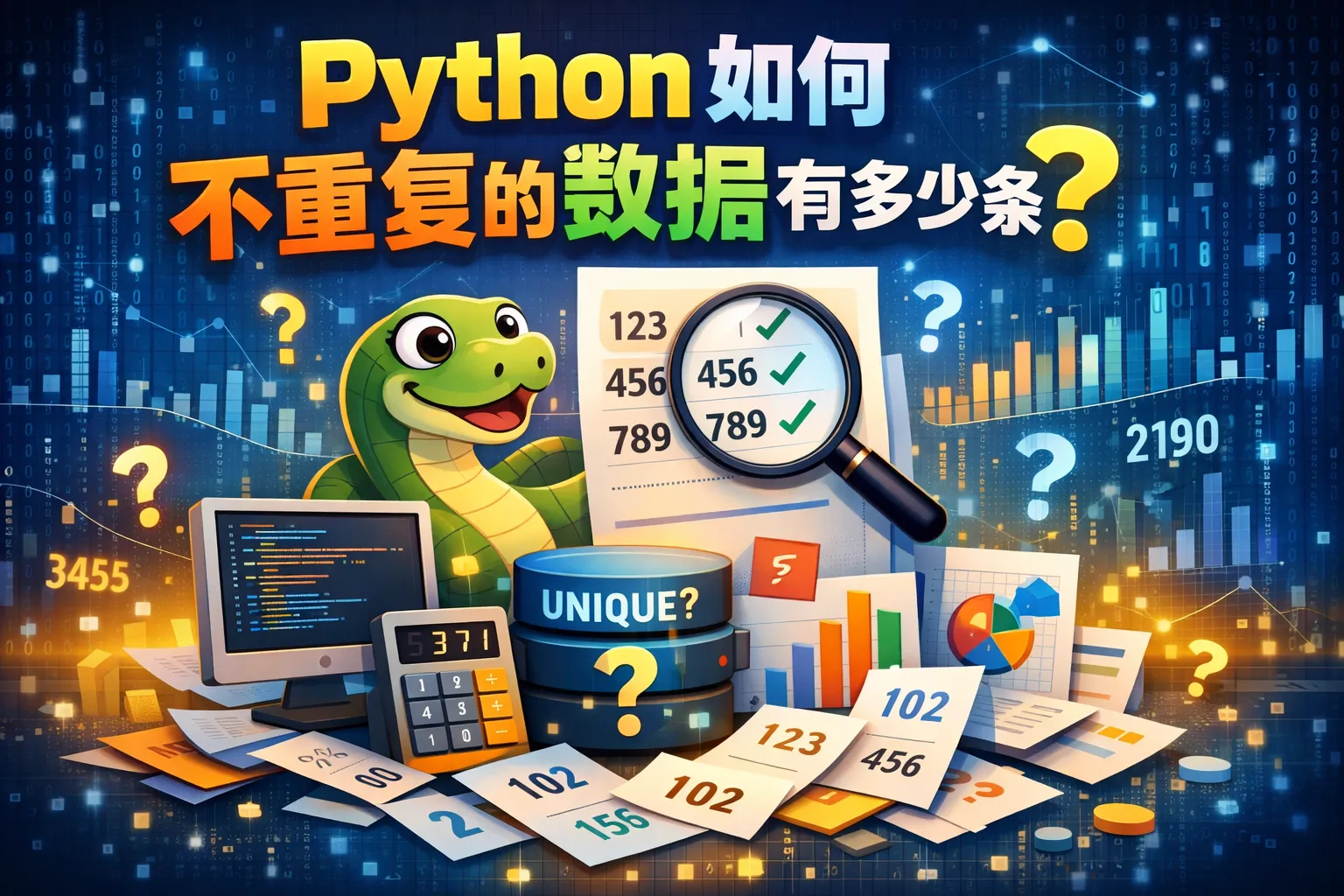 python如何不重复的数据有多少条