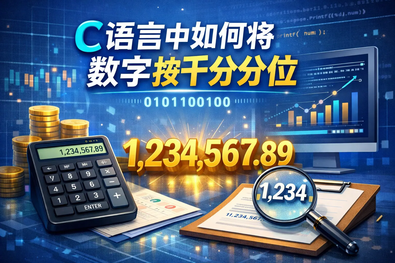 C语言中如何将数字按千分分位