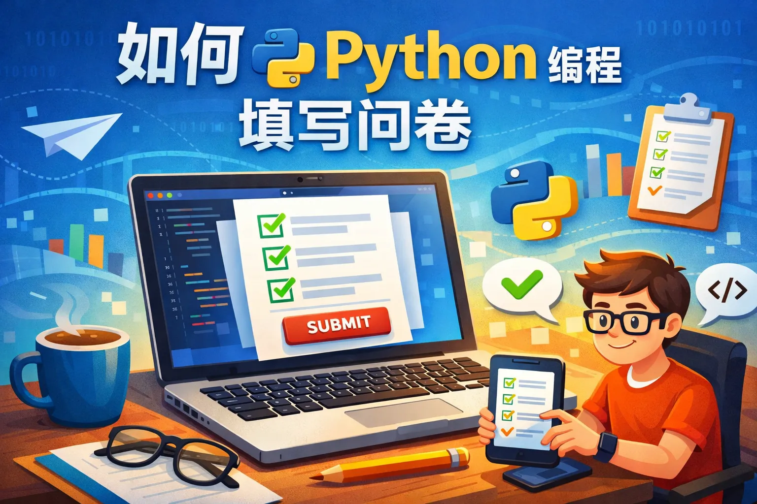 如何python编程填写问卷