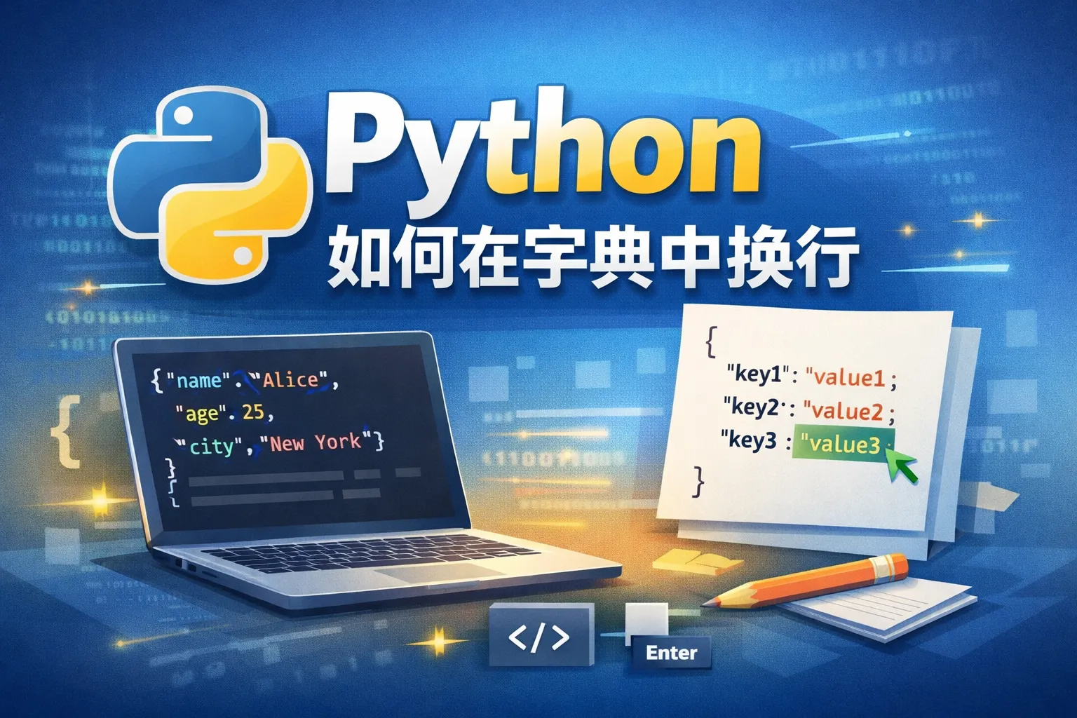 python如何在字典中换行