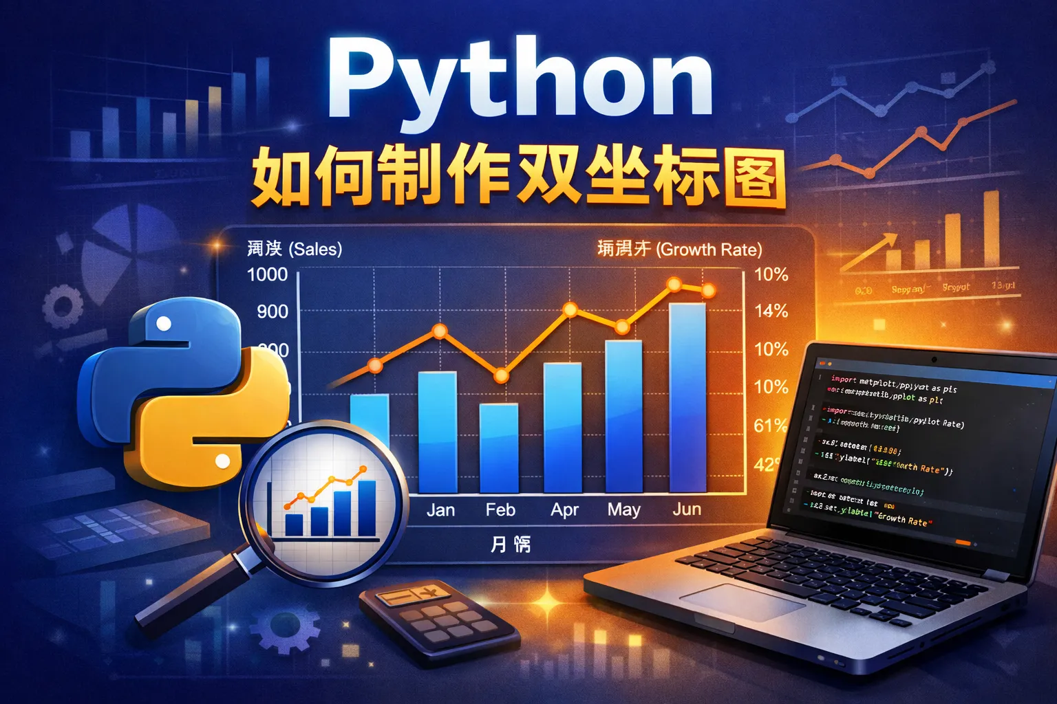 python如何制作双坐标图