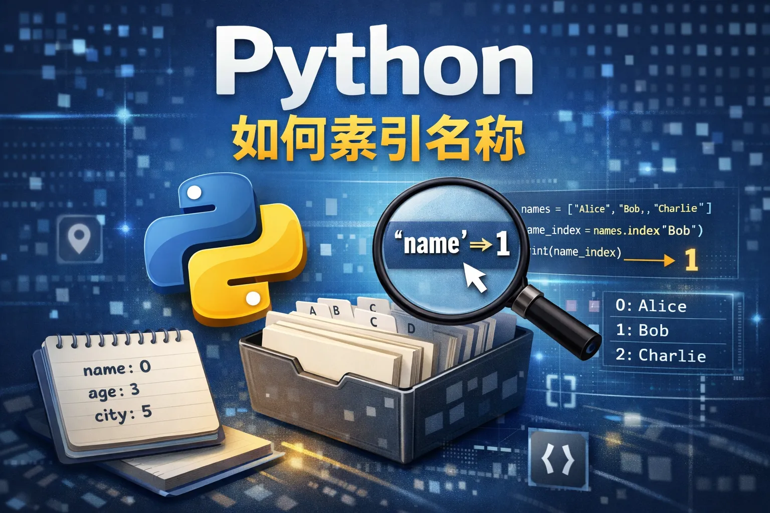 python 如何索引名称