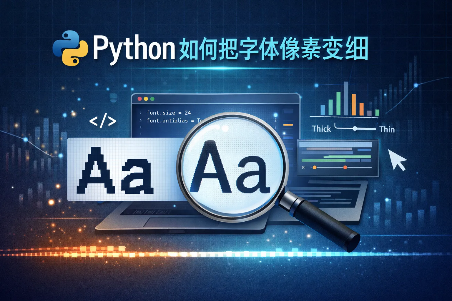 python如何把字体像素变细