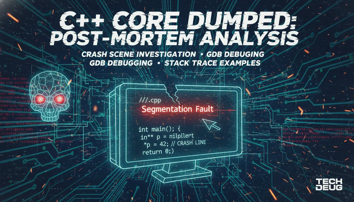 C++ core dumped怎么从报错信息找到原因:崩溃现场、gdb 调试和堆栈分析的代码示例