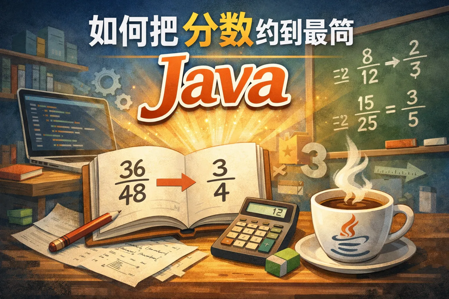 如何把分数约到最简java