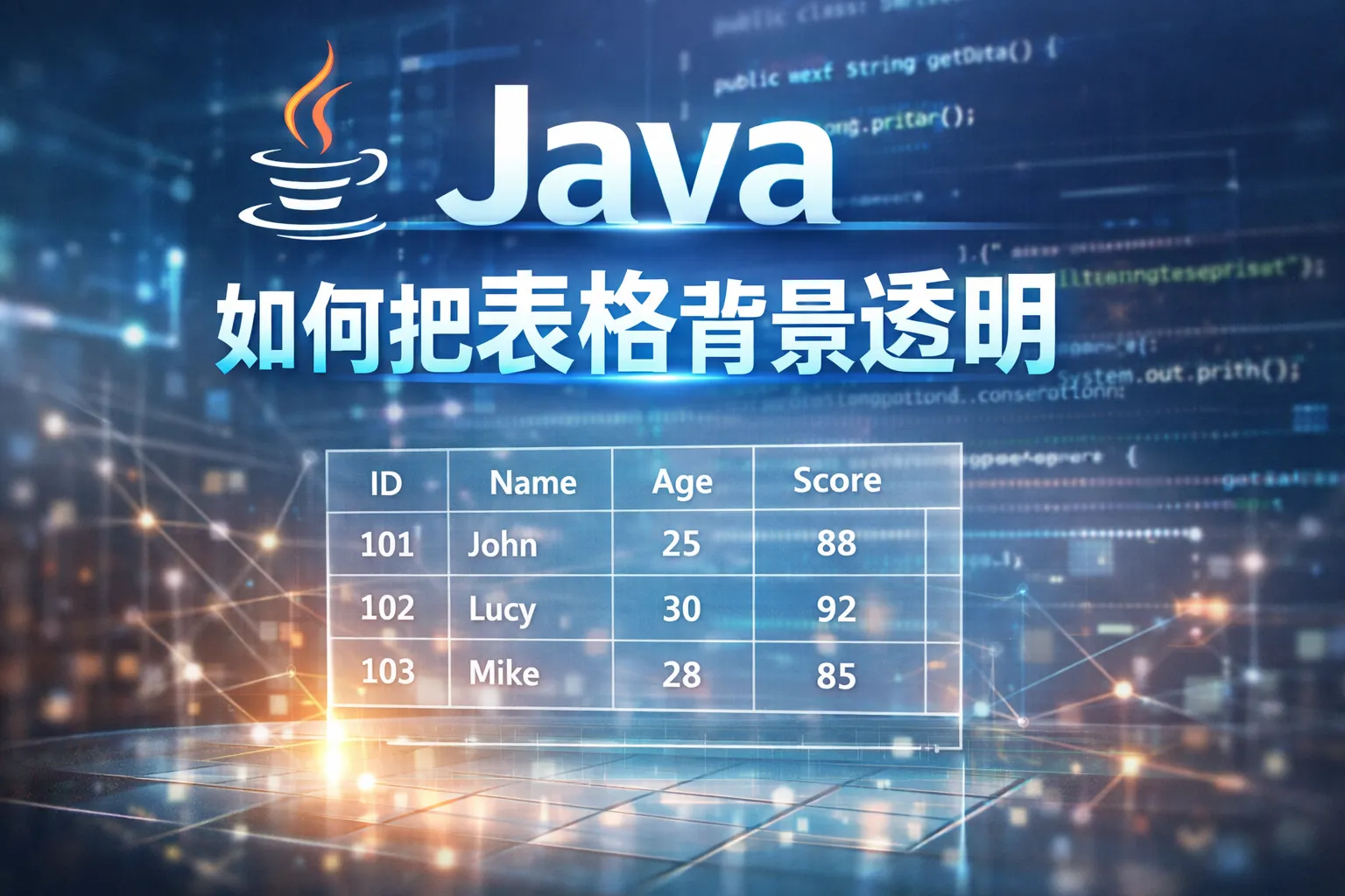 JAVa如何把表格背景透明