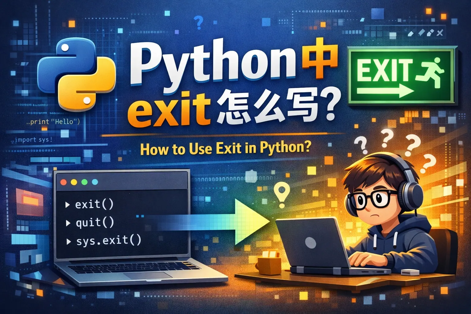 python中exit怎么写