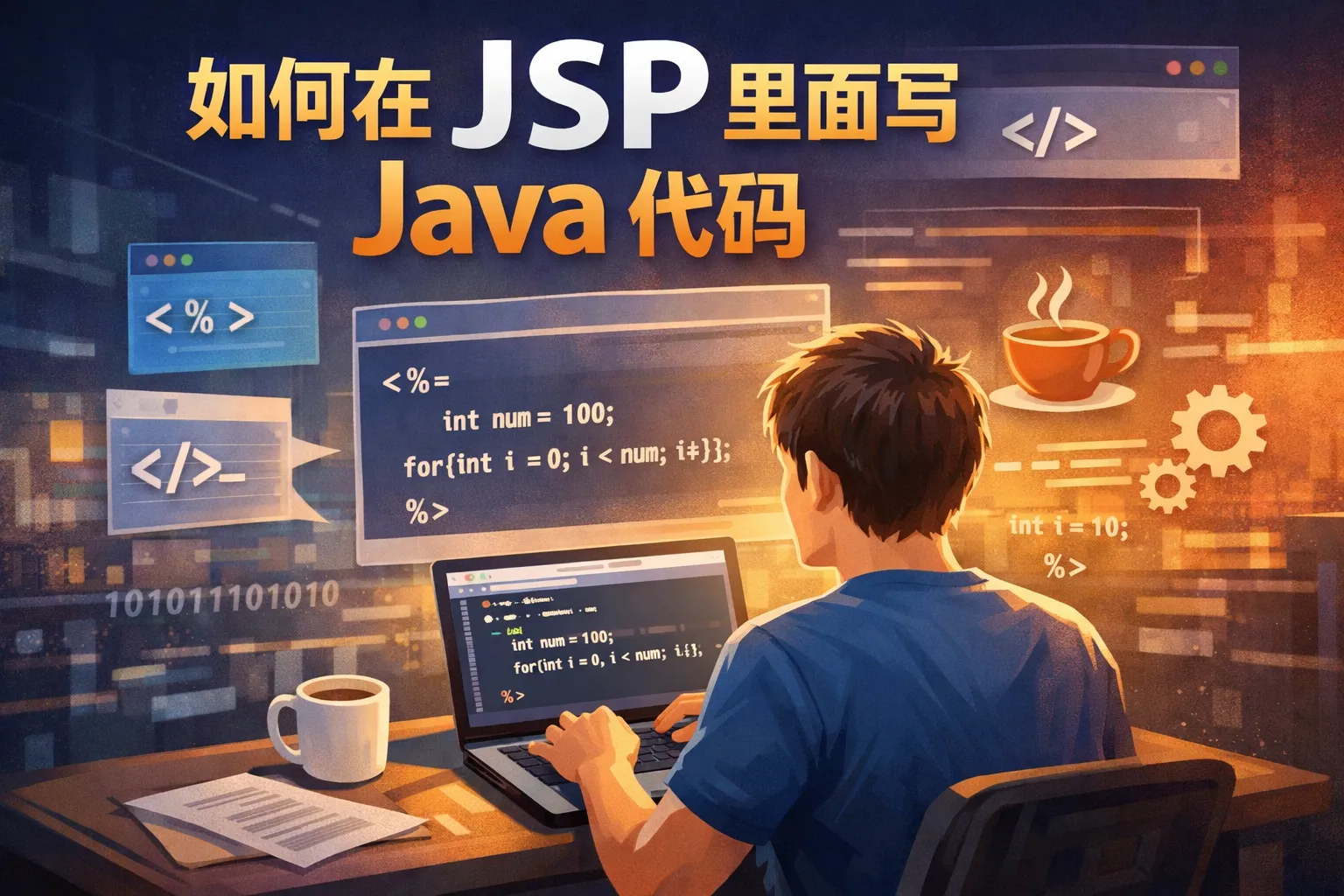 如何在jsp里面写java代码