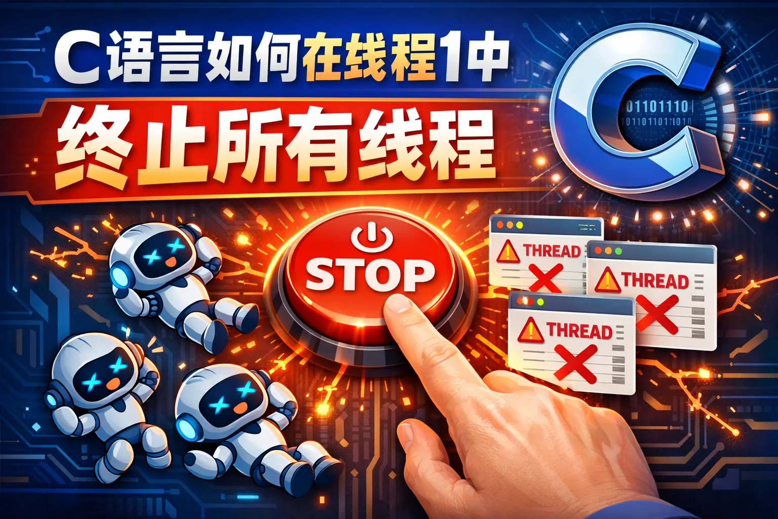 c语言如何在线程1中终止所有线程