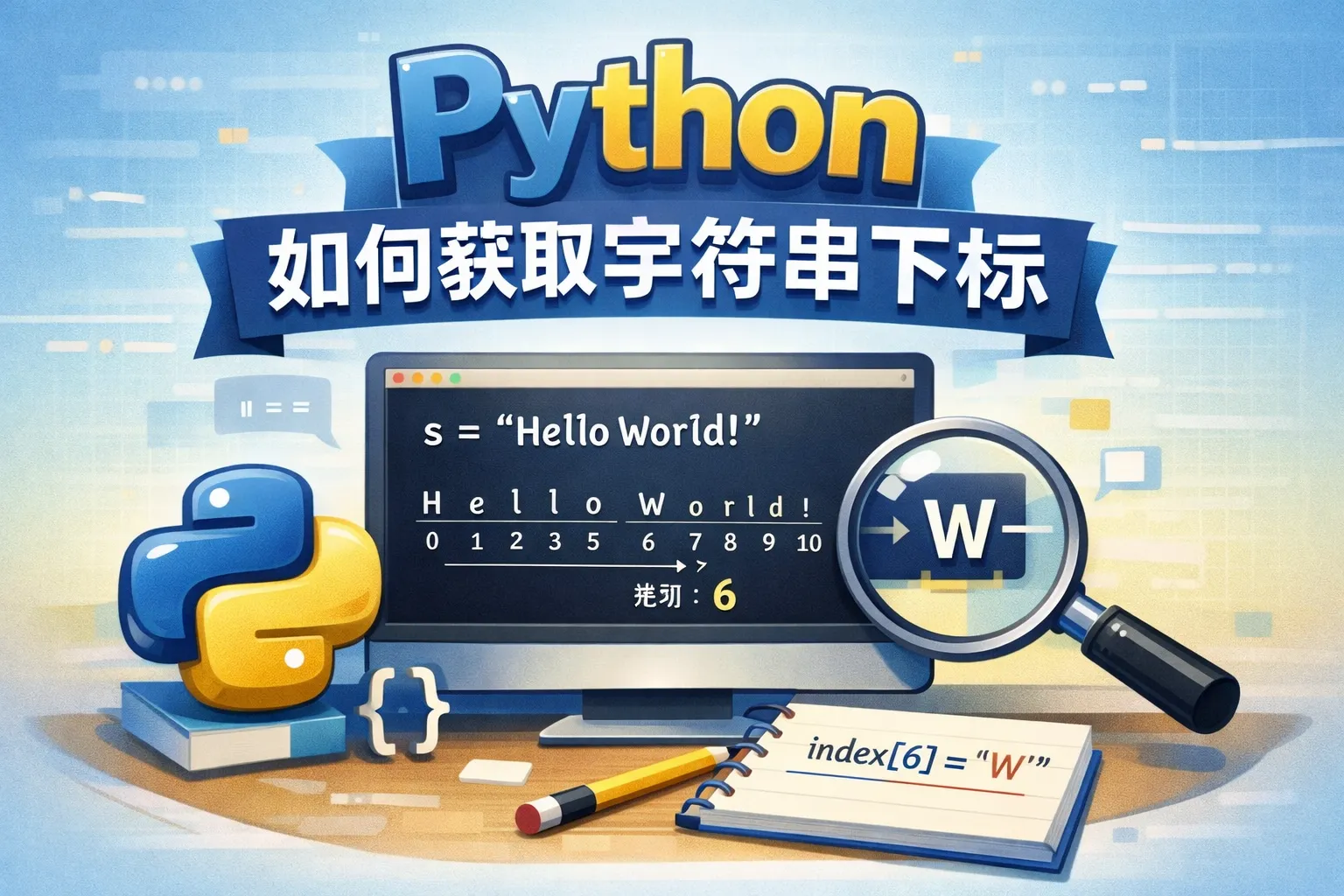 python如何获取字符串下标