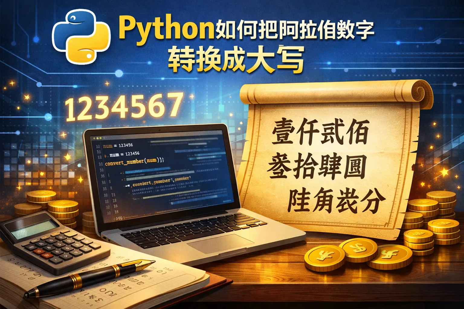python如何把阿拉伯数字转换成大写