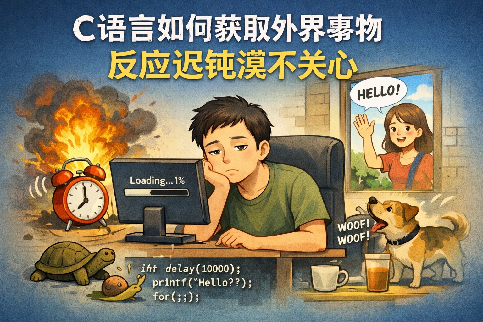 c语言如何获取外界事物反应迟钝漠不关心