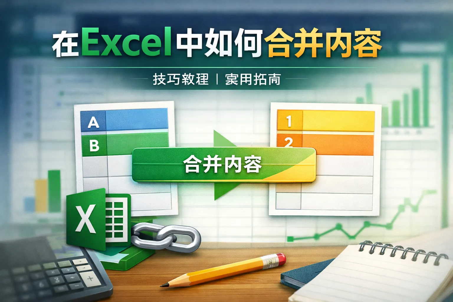 在excel中如何合并内容
