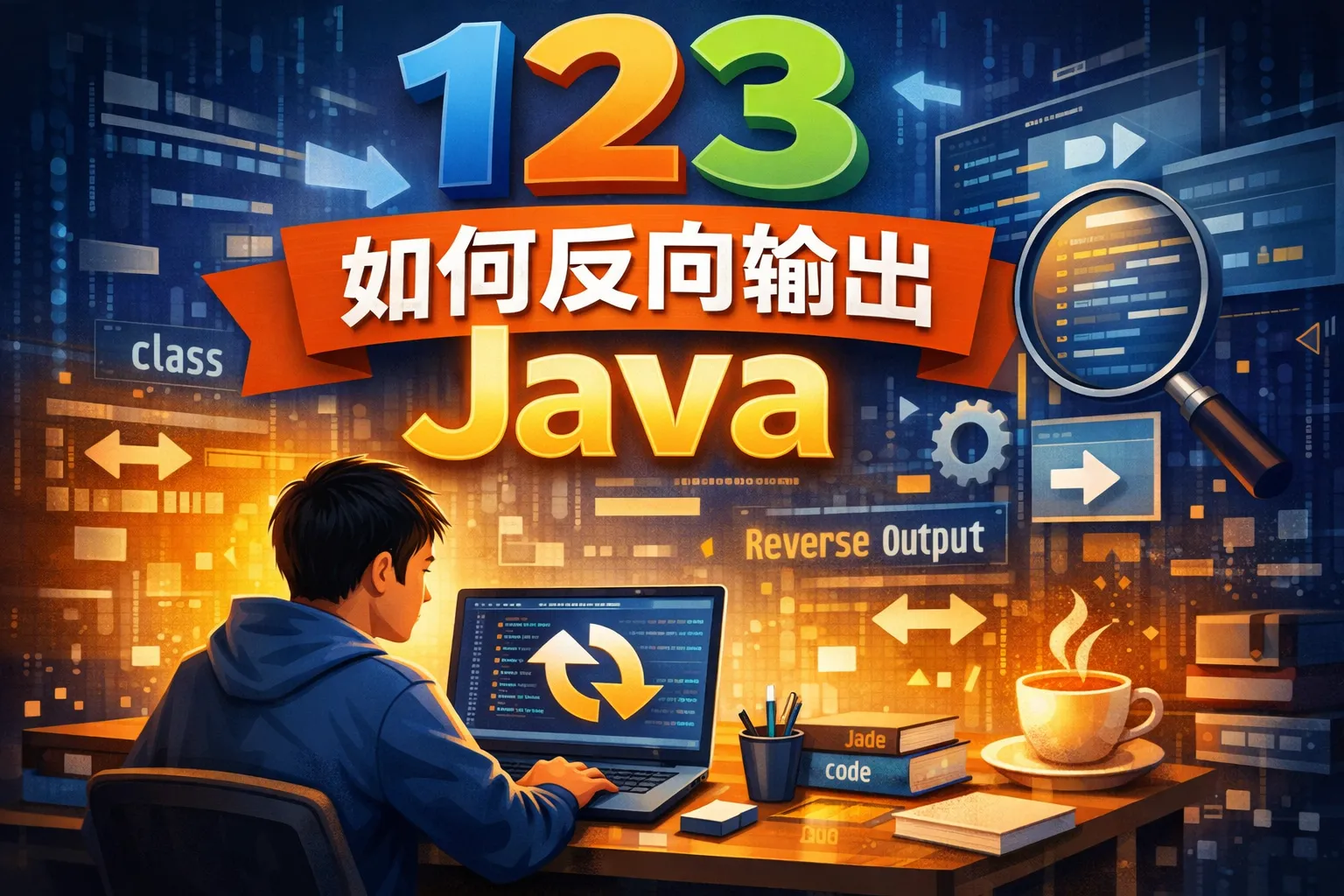 123如何反向输出java