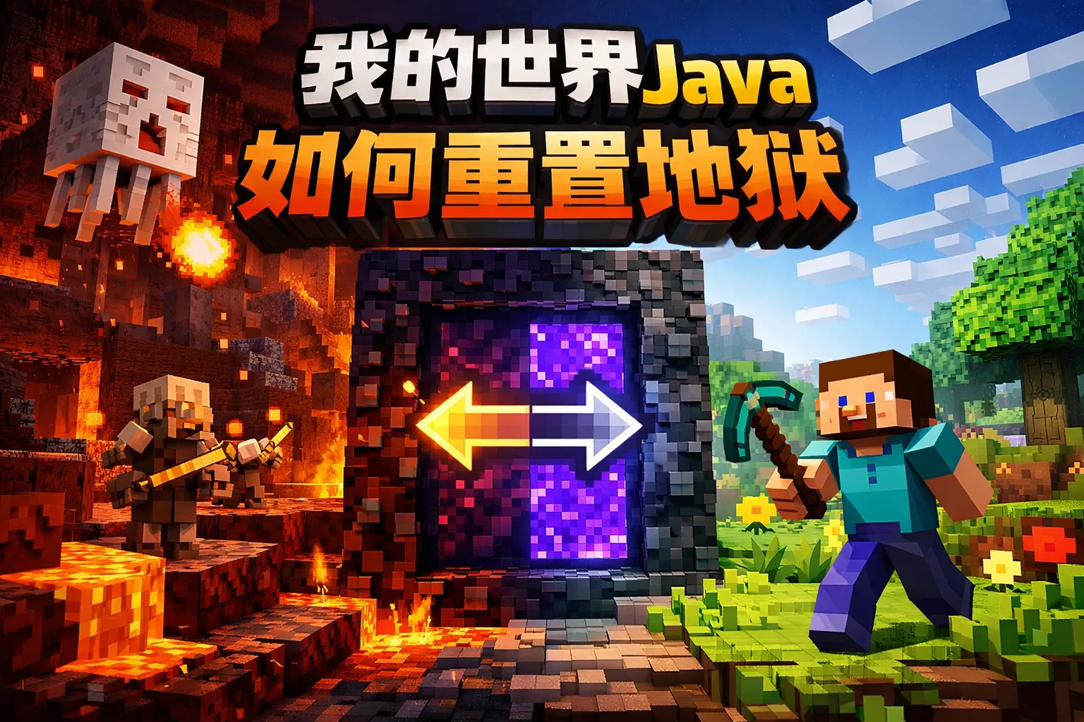 我的世界java如何重置地狱