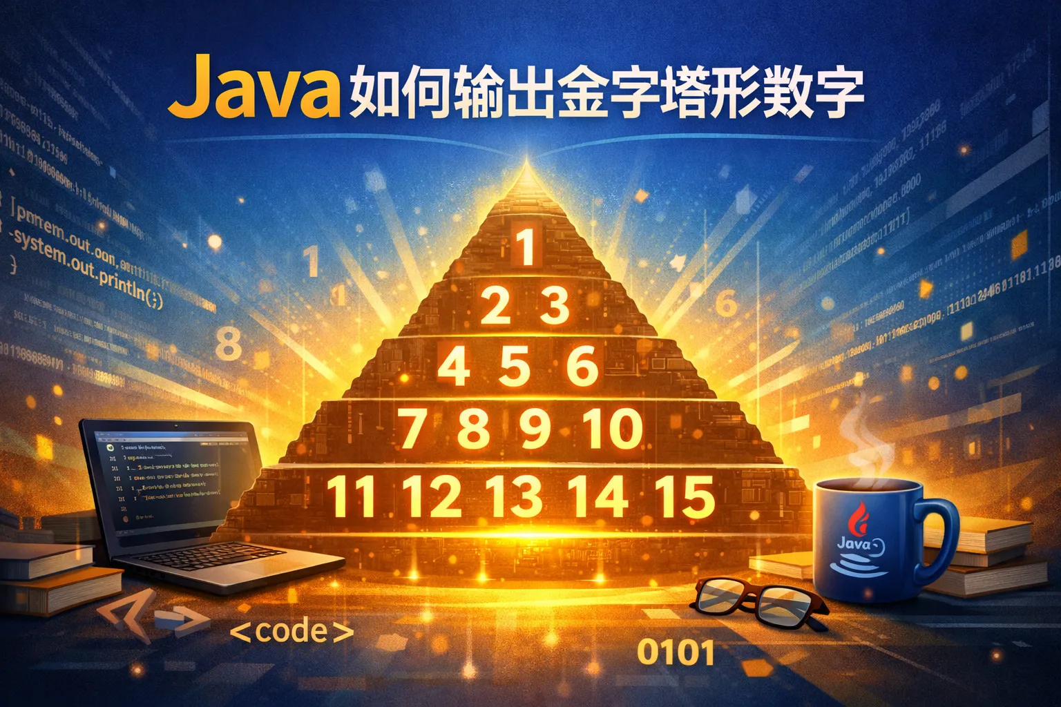 java如何输出金字塔形数字