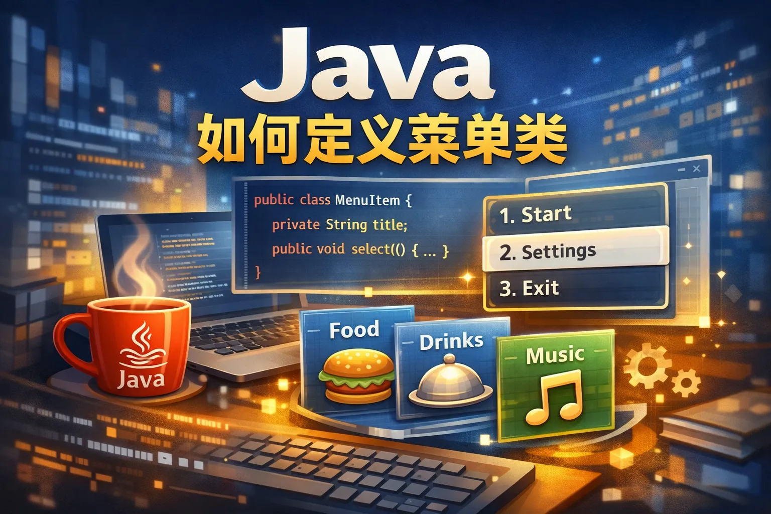 java如何定义菜单类