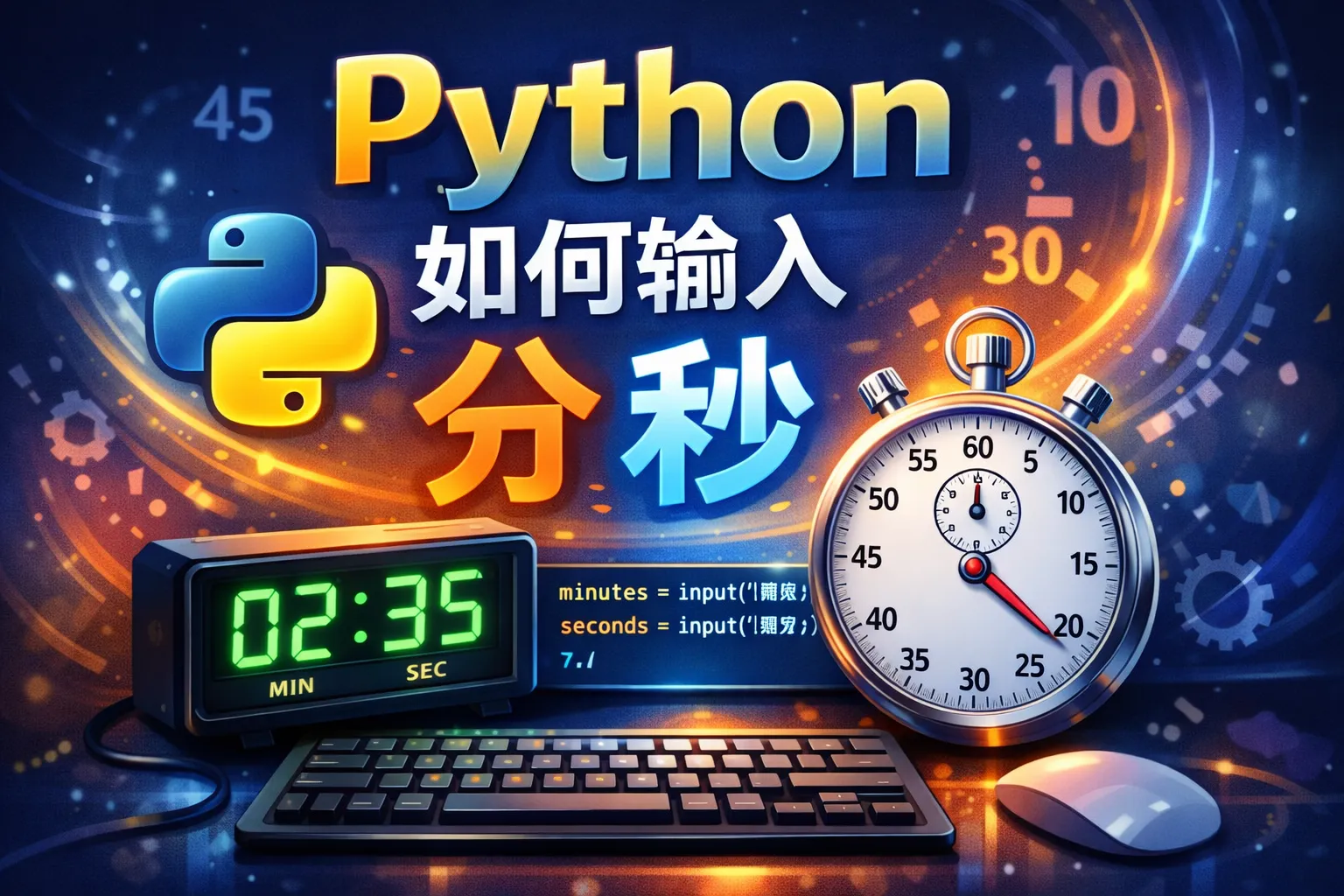 python 如何输入 分 秒
