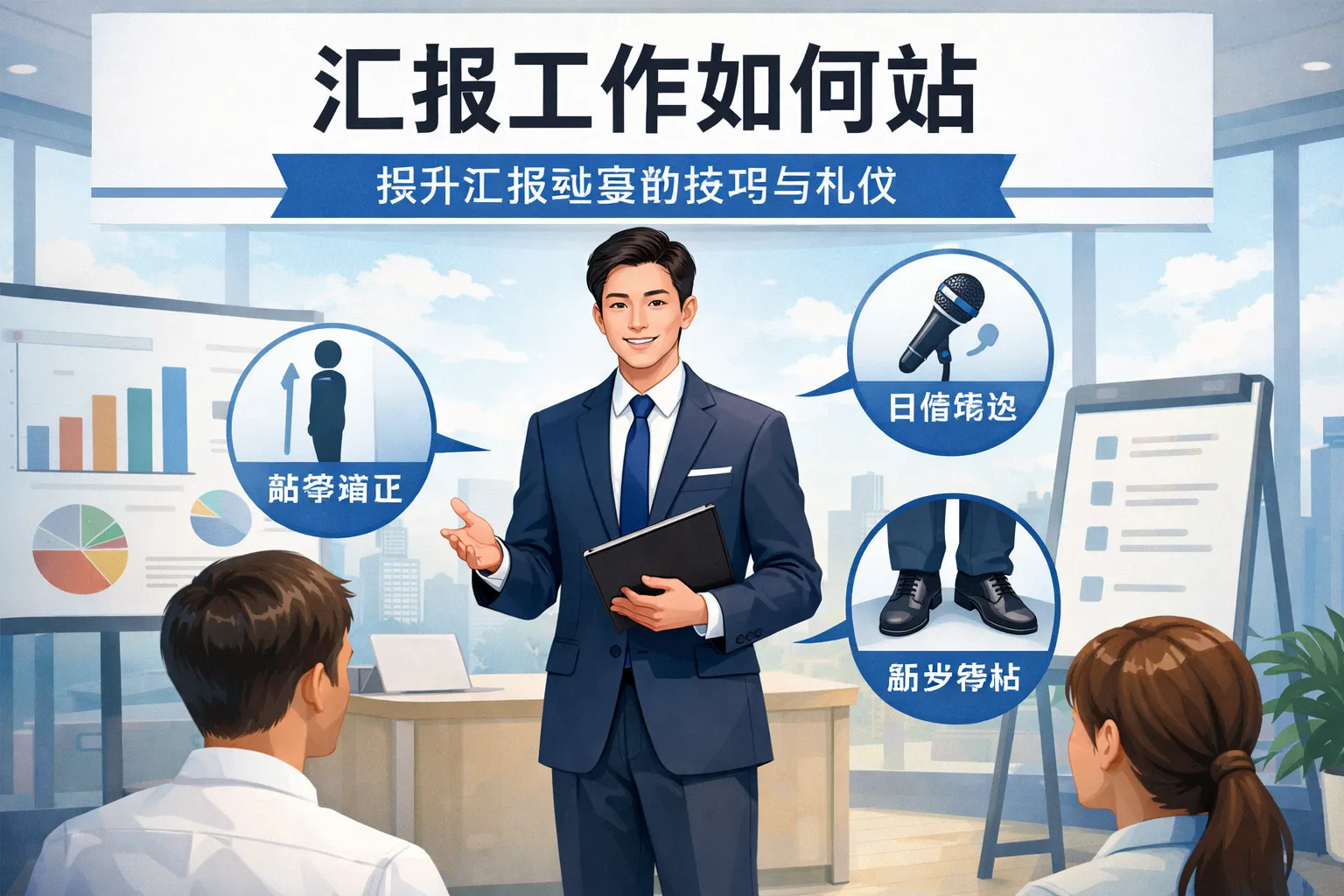 汇报工作如何站