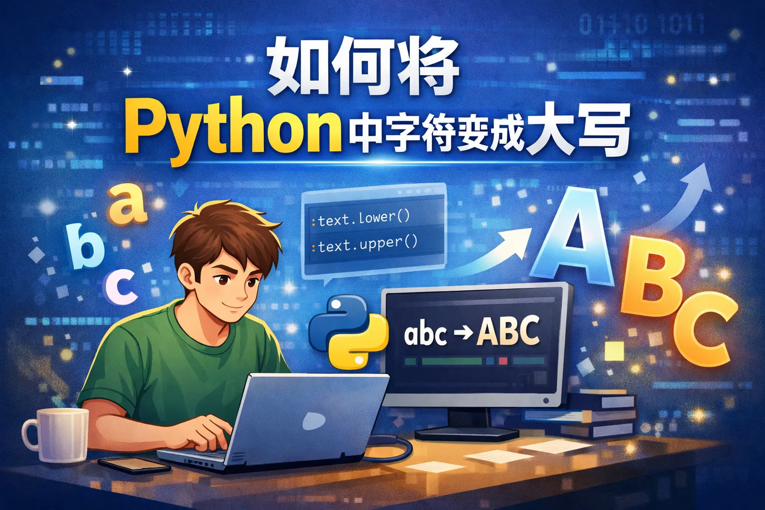 如何将python中字符变成大写