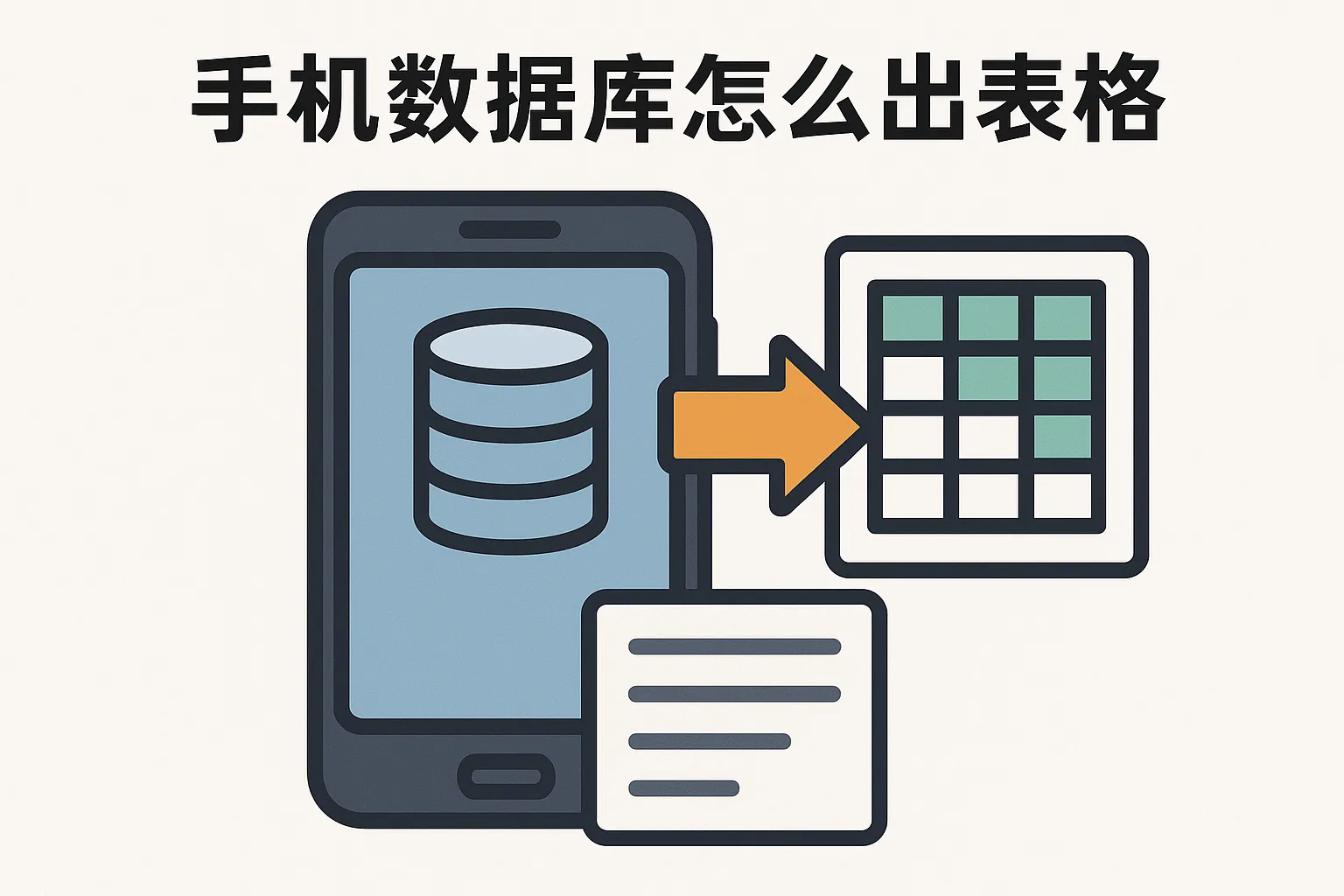 手机数据库怎么导出表格