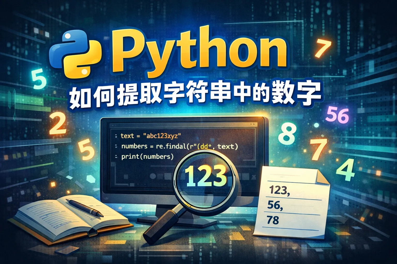 python 如何提取字符串中的数字