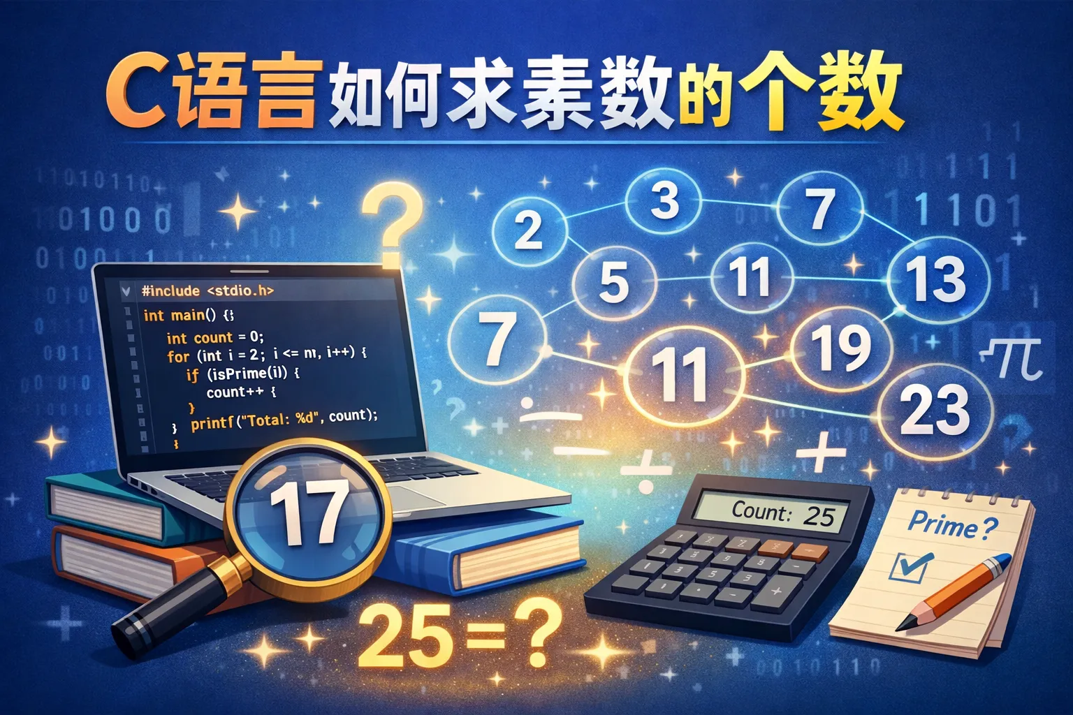 c语言如何求素数的个数