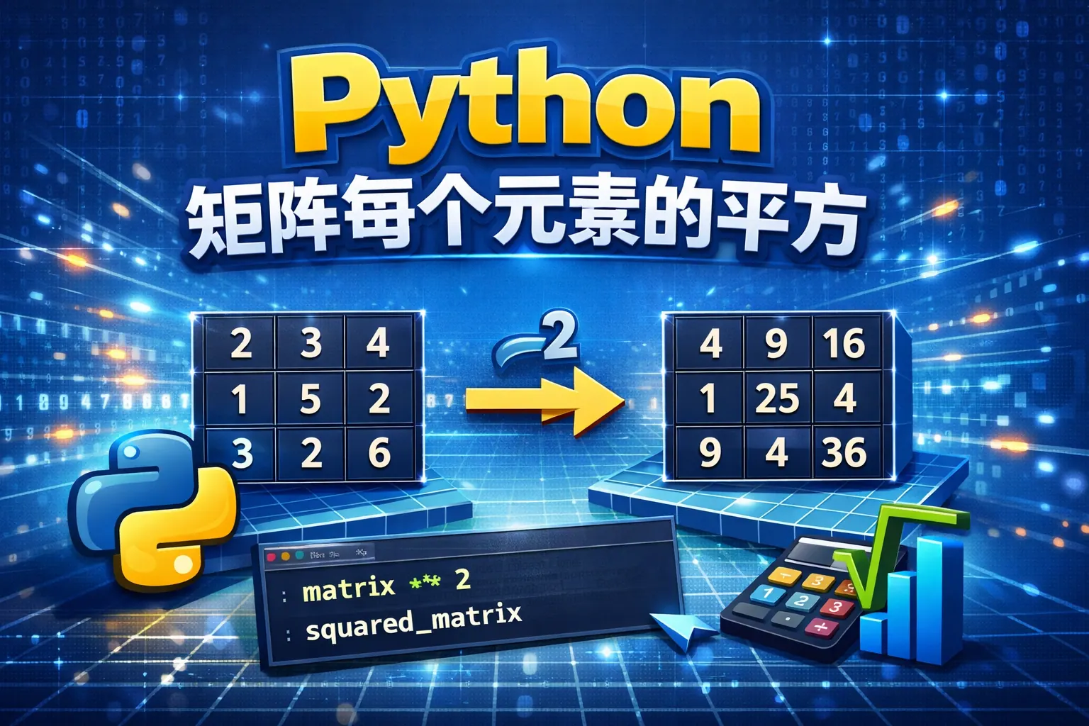 python矩阵每个元素的平方