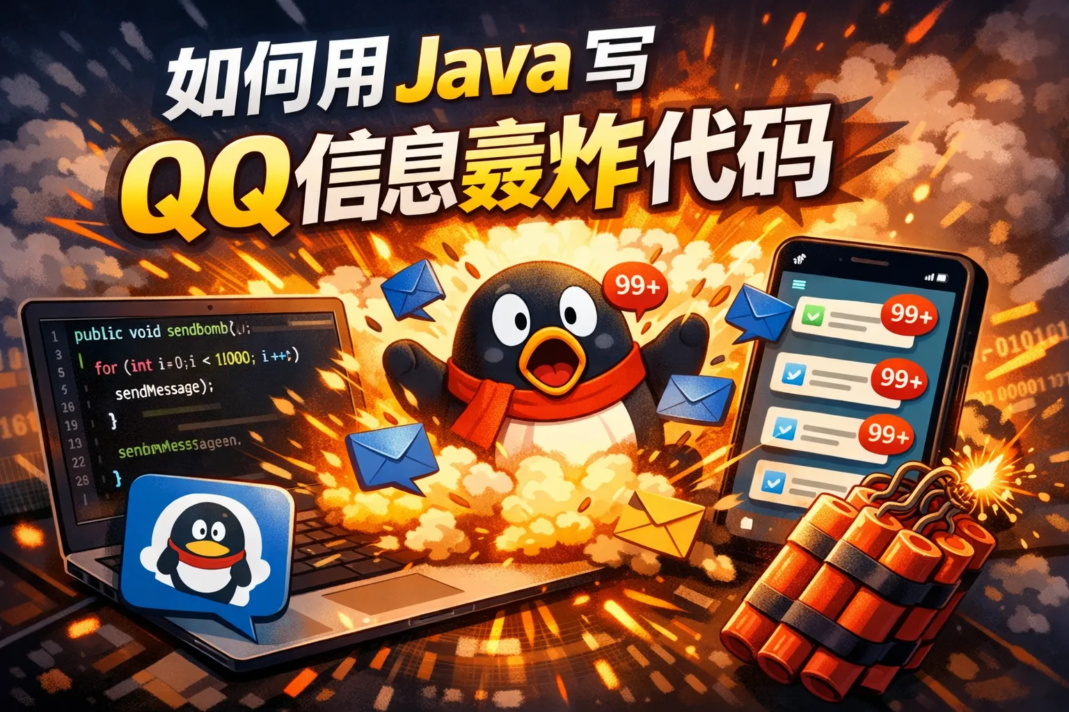 如何用java写QQ信息轰炸代码