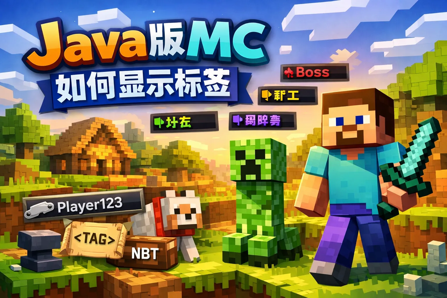 java版mc如何显示标签