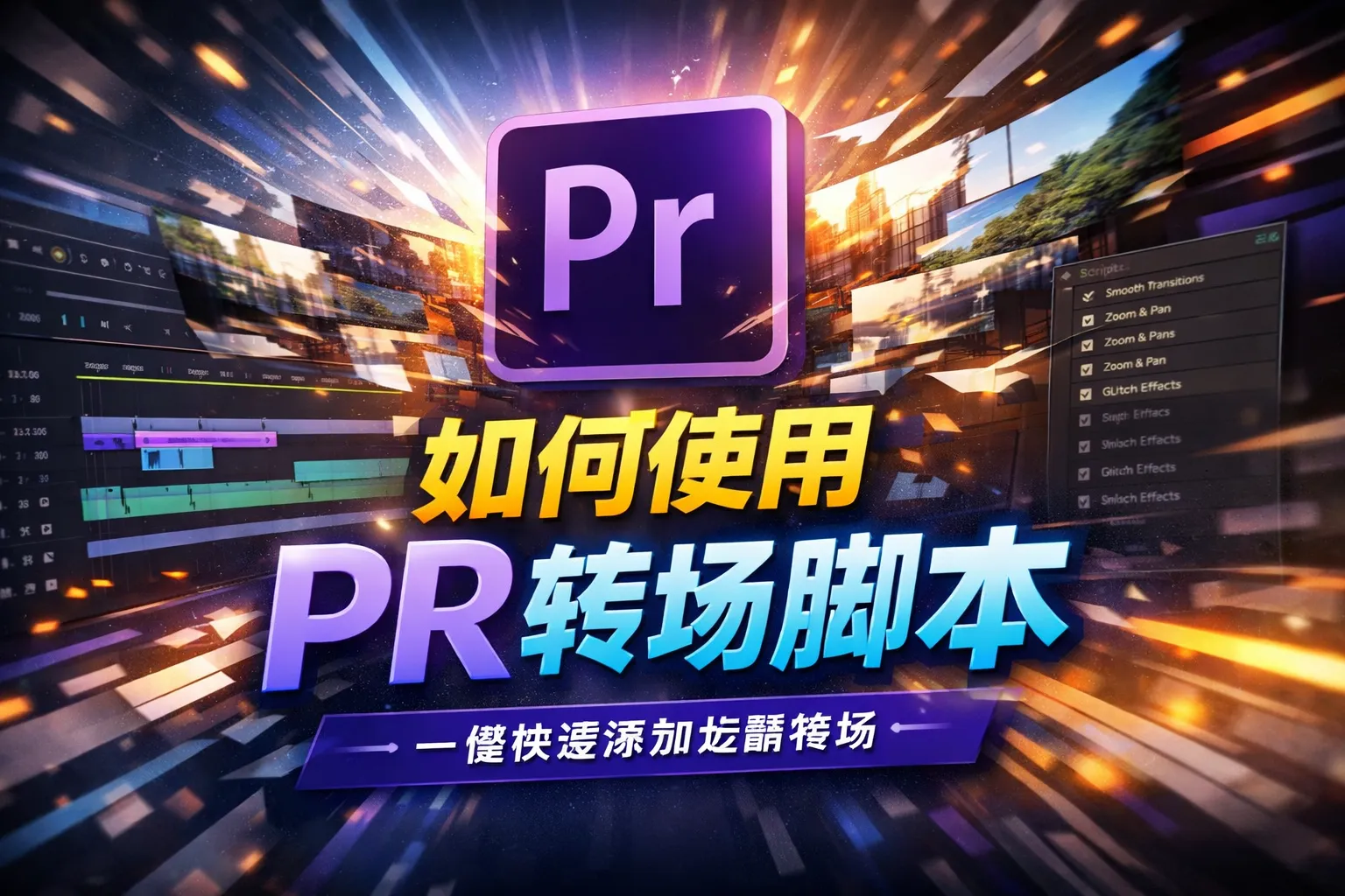 如何使用pr转场脚本