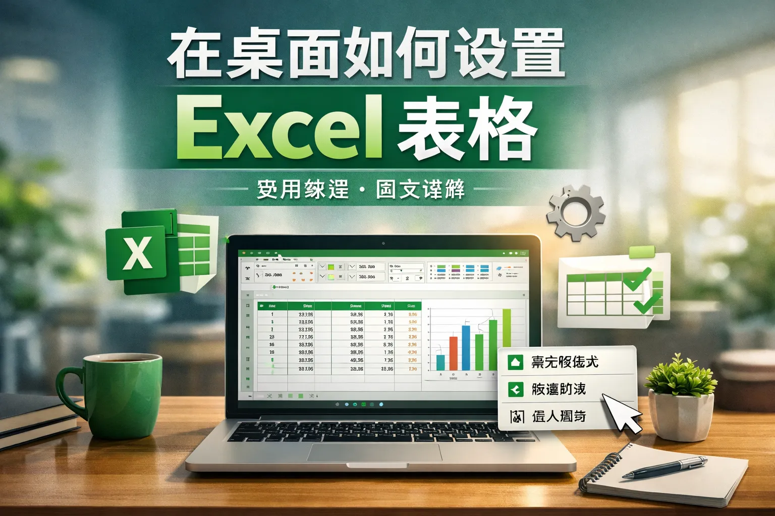 在桌面如何设置excel表格