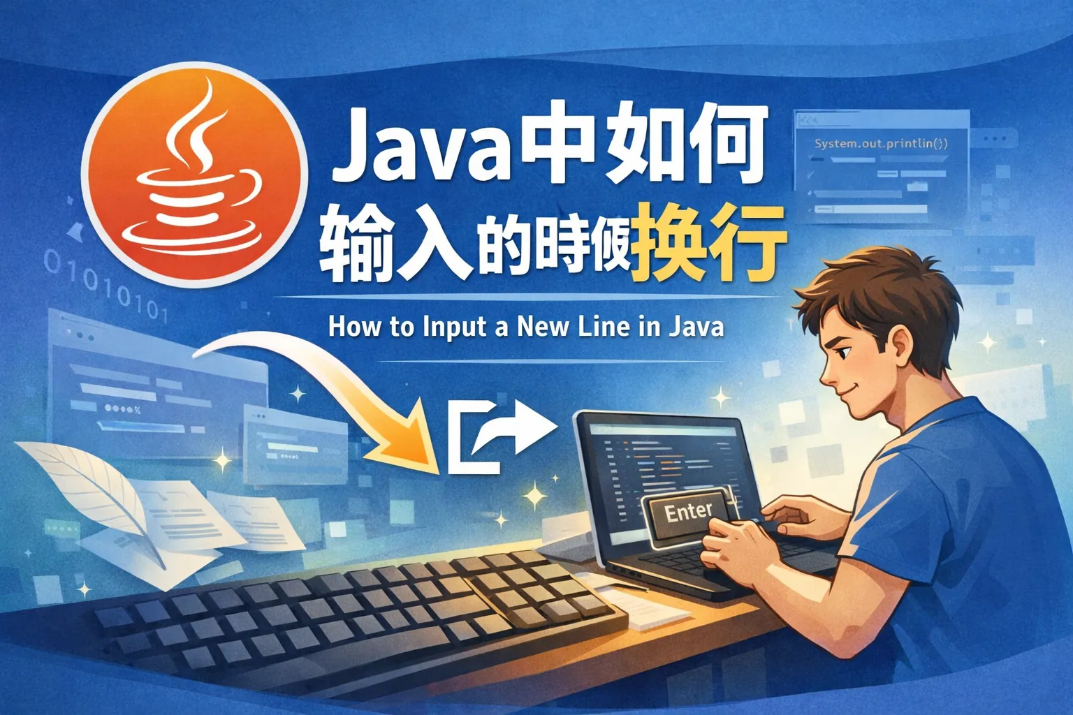 java中如何输入的时候换行