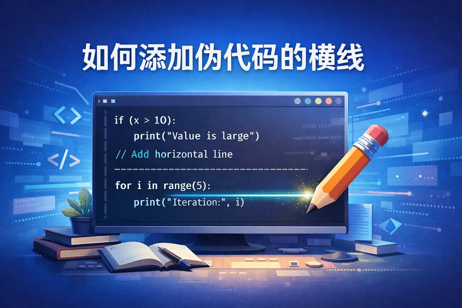 如何添加伪代码的横线