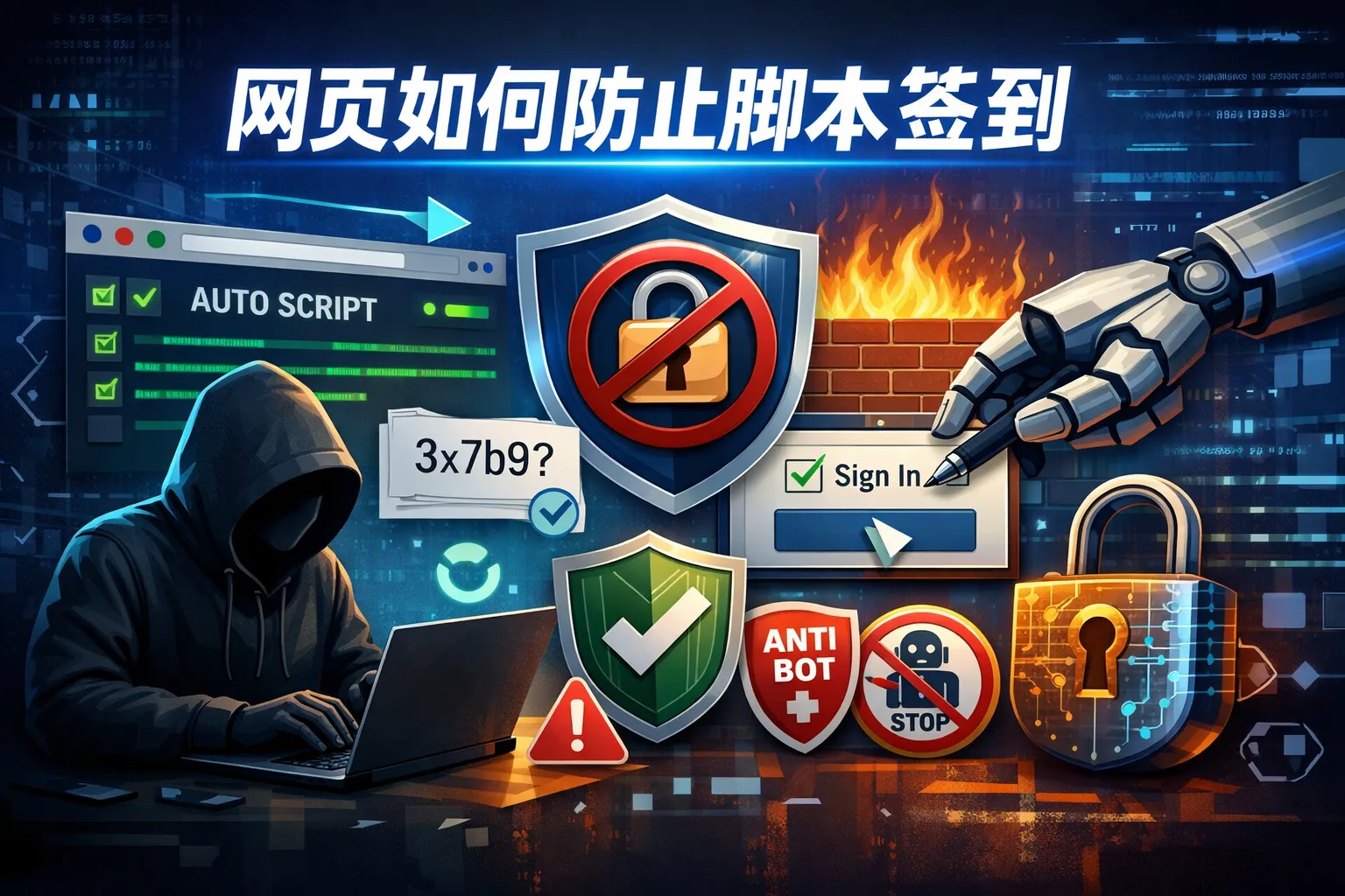 网页如何防止脚本签到