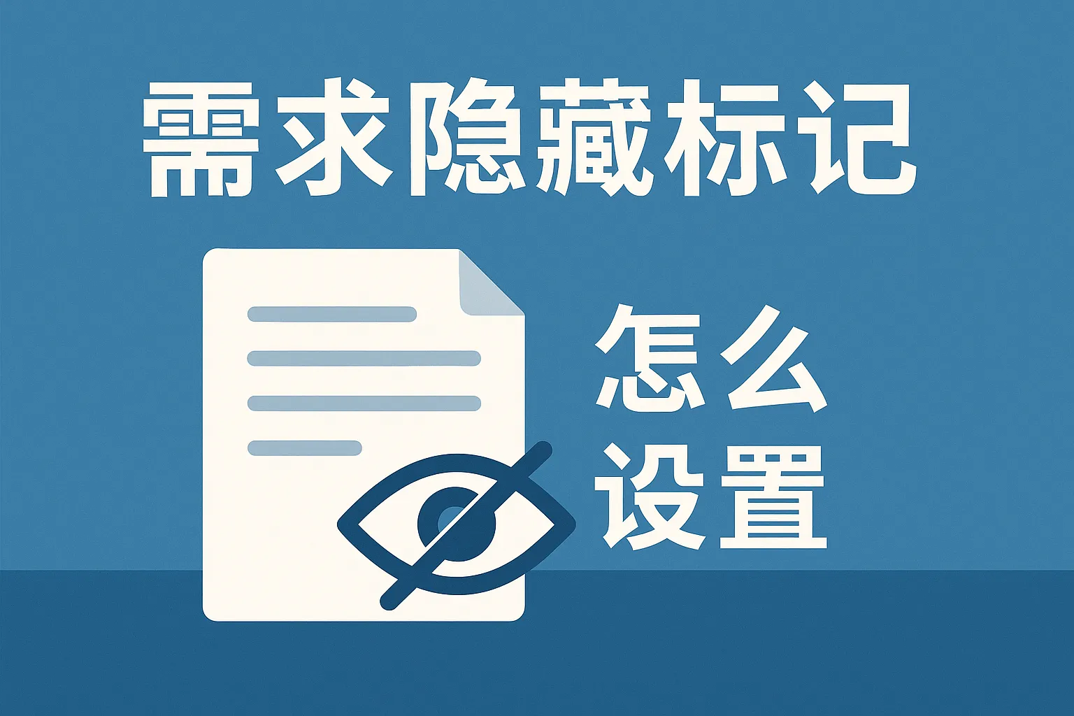 需求隐藏标记怎么设置的