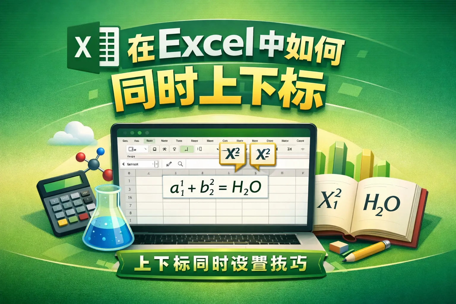 在excel中如何同时上下标