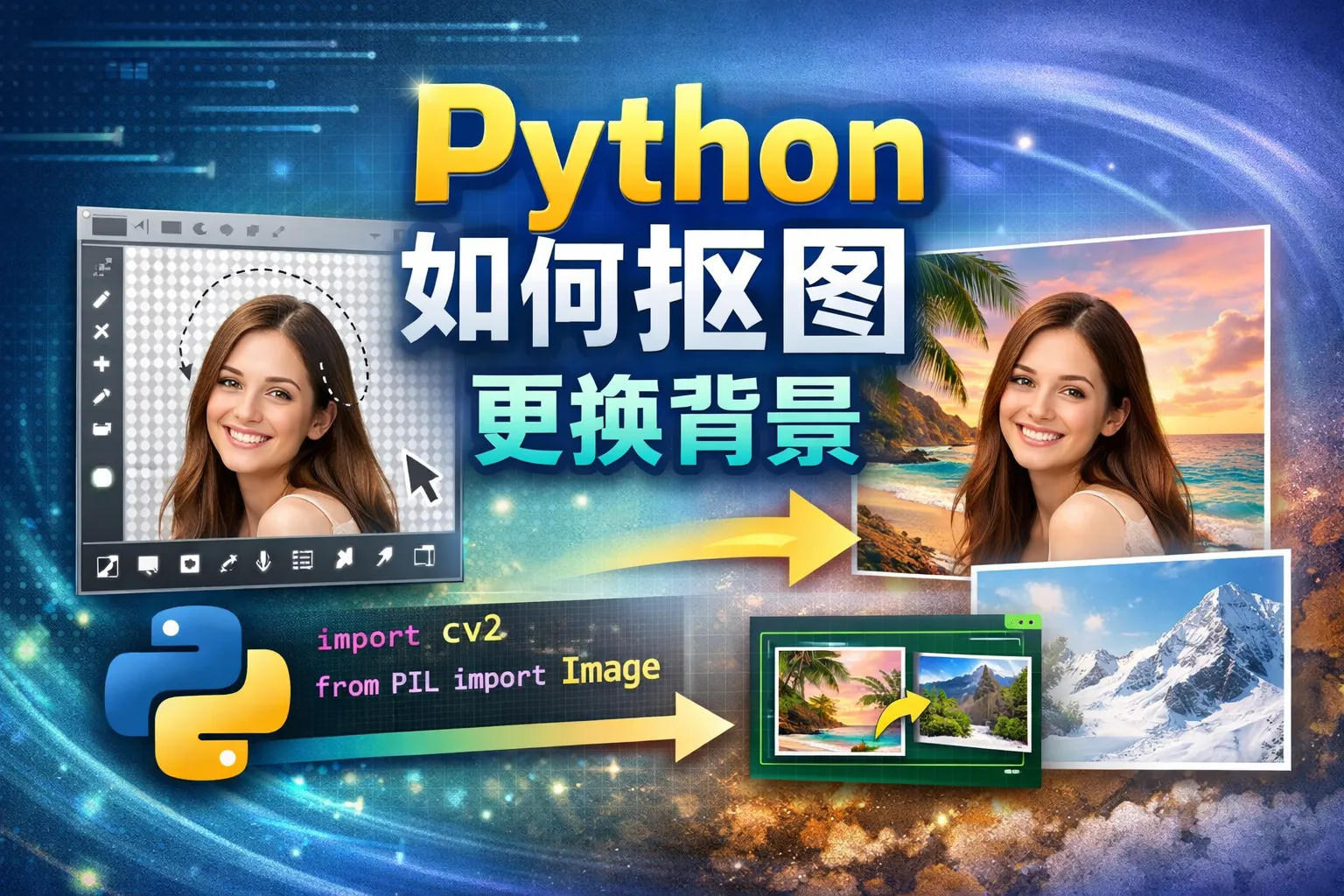 python如何抠图更换背景